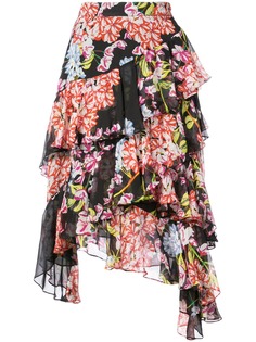 Josie Natori ярусная юбка с цветочным принтом Hokkaido
