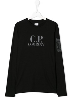Cp Company Kids топ из джерси с логотипом