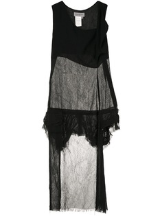 Yohji Yamamoto Pre-Owned полупрозрачное платье с необработанным краем
