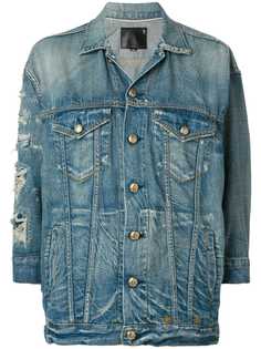 R13 джинсовая куртка с рваными деталями