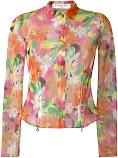 Christian Dior Pre-Owned прозрачный пиджак с цветочным принтом