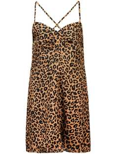 Michelle Mason платье мини с леопардовым принтом