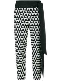 Chalayan укороченные брюки с принтом