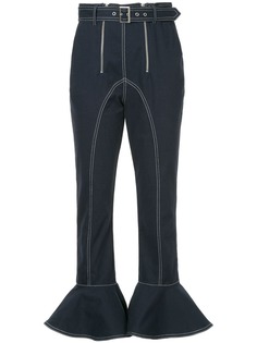 Self-Portrait джинсовые брюки с расклешенными манжетами