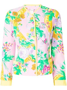 Versace Pre-Owned пиджак с цветочным принтом без воротника