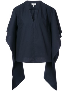 Delpozo приталенная блузка с рукавами с драпировкой