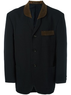 Yohji Yamamoto Pre-Owned пиджак с вельветовой отделкой