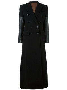 Jean Paul Gaultier Pre-Owned длинное пальто с контрастными рукавами