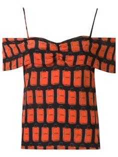 Amir Slama блузка с открытыми плечами с принтом