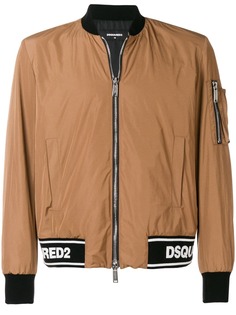 Dsquared2 куртка-бомбер в рубчик с логотипом