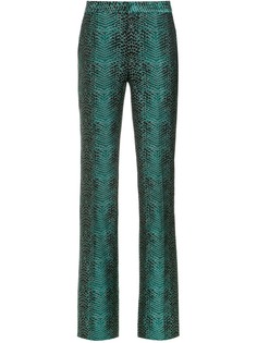 Tufi Duek snakeskin print flared trousers