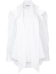 Monse рубашка с вырезами на плечах и воротником с завязкой