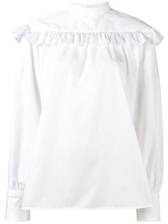 Helmut Lang блузка с длинными рукавами и оборками