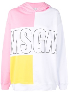 MSGM толстовка в стиле колор-блок с капюшоном