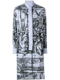 JW Anderson платье в полоску с принтом картин Дюрера