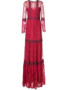 Marchesa Notte расклешенное кружевное платье