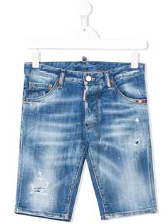 Dsquared2 Kids состаренная джинсовая рубашка