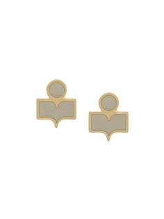 Isabel Marant серьги-гвоздики в виде логотипа