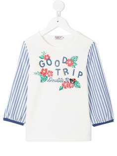 Miki House футболка Good Trip с полосатыми рукавами