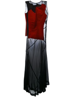 Comme Des Garçons Pre-Owned длинное платье с бархатной панелью