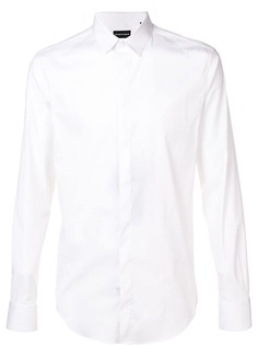 Emporio Armani приталенная рубашка с длинными рукавами