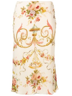 Christian Dior юбка миди с цветочным узором pre-owned