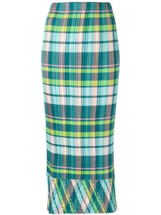 Issey Miyake Pre-Owned плиссированная юбка в клетку мадрас