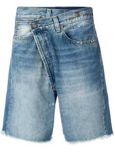 R13 джинсовые шорты асимметричного кроя