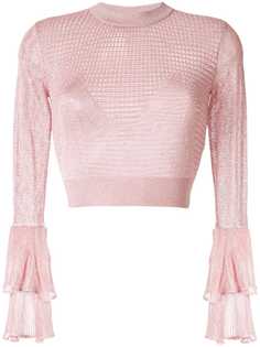 Self-Portrait укороченный топ с люрексом