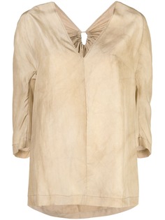 Uma Wang блузка с V-образным вырезом и вставками