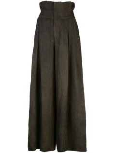 Uma Wang брюки палаццо с выцветшим эффектом