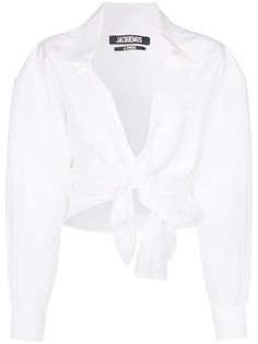 Jacquemus укороченная блузка с завязкой