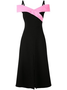 Christian Siriano платье миди с контрастным верхом