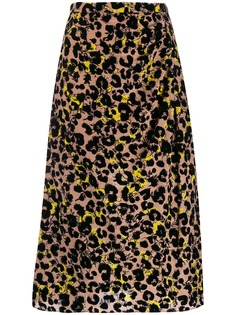 Rochas юбка миди с леопардовым принтом