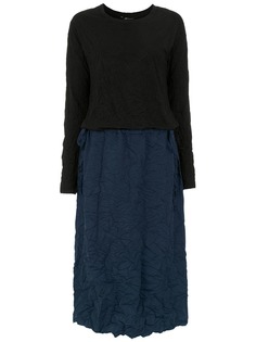 Uma Raquel Davidowicz платье миди Lisandra с мятым эффектом и контрастной юбкой