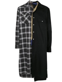 Maison Mihara Yasuhiro длинная рубашка с контрастными вставками