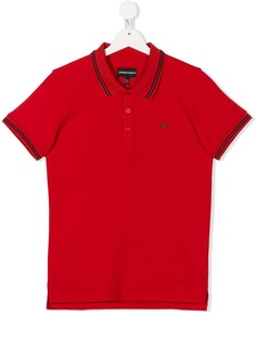 Emporio Armani Kids рубашка-поло с отделкой в полоску TEEN
