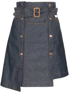 Delada джинсовая юбка асимметричного кроя