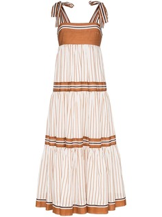 Zimmermann ярусное платье макси Veneto