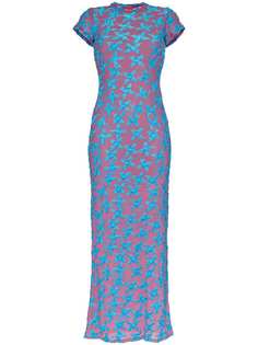 Eckhaus Latta бархатное платье макси с сетчатыми вставками
