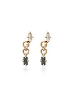 Lizzie Mandler Fine Jewelry 18K yellow gold and black diamond drop single earring