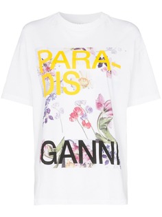 Ganni футболка Paradise с цветочным принтом