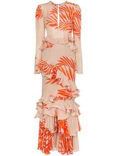 Johanna Ortiz платье с длинными рукавами и пальмовым принтом California Dreaming