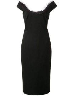 Cushnie платье миди с кружевной отделкой