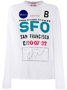 MRZ сетчатый топ с принтом