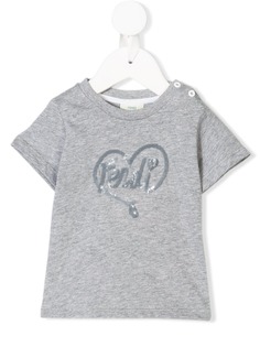 Fendi Kids футболка с логотипом и пайетками