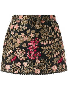 Red Valentino жаккардовая юбка мини с цветочным узором