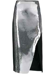 David Koma юбка асимметричного кроя с вышивкой и пайетками