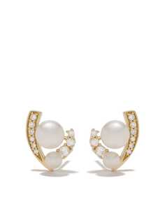 Yoko London золотые серьги-гвоздики Trend с жемчугом и бриллиантами