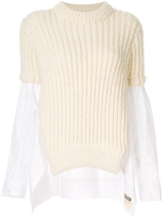 Yohji Yamamoto джемпер с контрастной вставкой